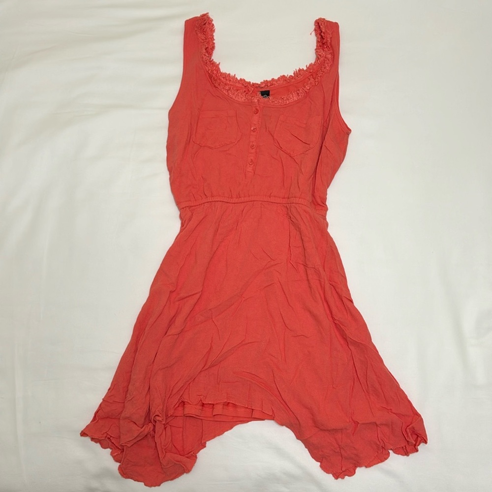 Vintage PLL x Aéropostale Salmon Pink Mini Button-Up Dress Size XS